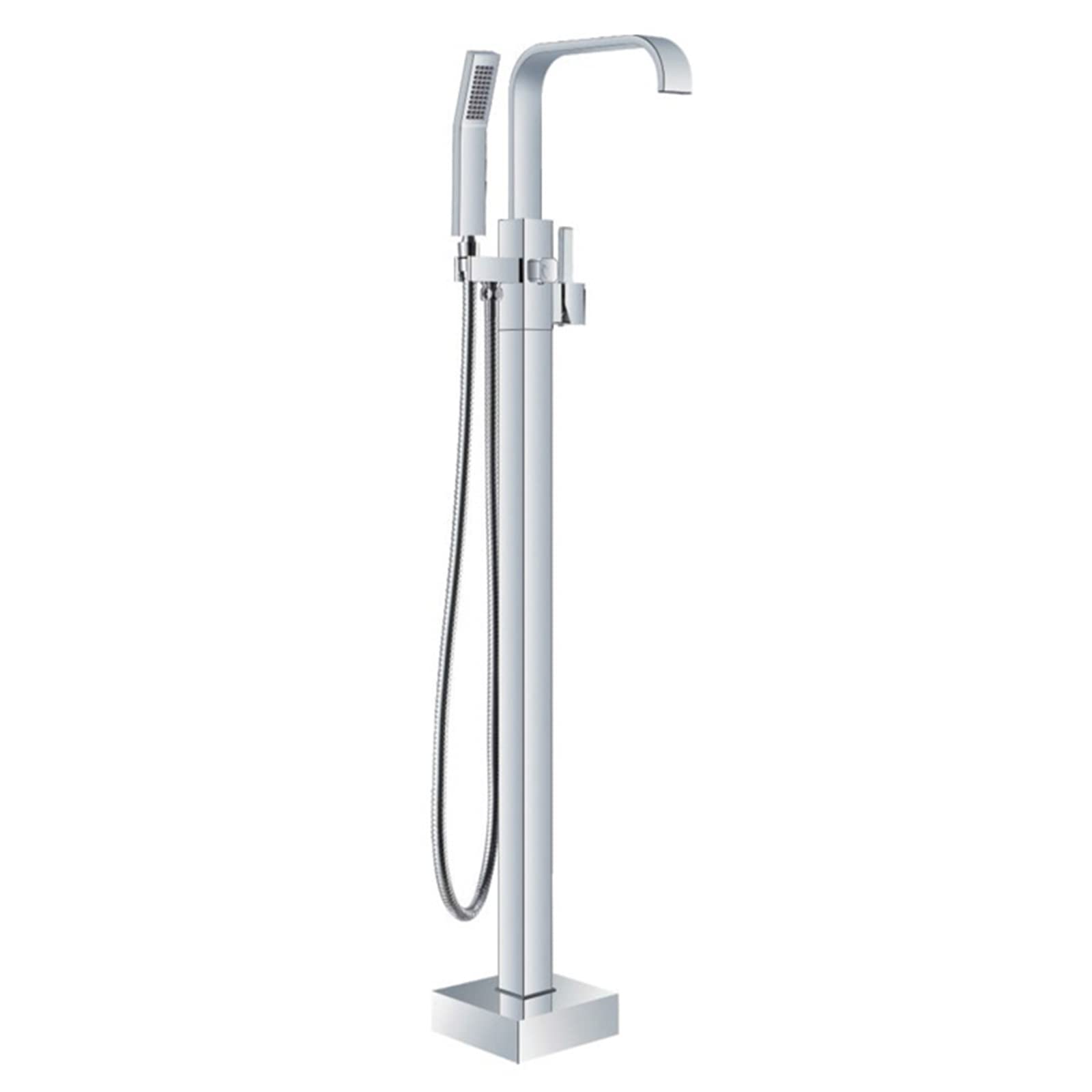 DFGHNBVC Waterfall Tub Filler Freestanding Bathtub Faucet Chrome Bathroom Faucet Floor Mount Brass Bathtub Faucet Single Handle Bathroom Faucets With Hand Shower For Bathroom And Outdoor
