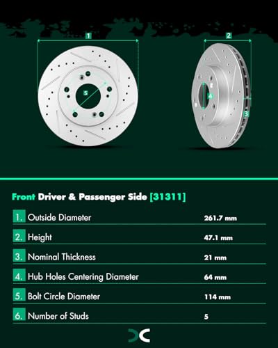 Image of SCITOO Front 10.3 inch Brake Pads and Rotors Kits Brakes Kits:31311;D465