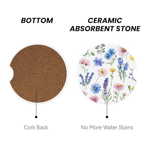 50% Off Vintage Flower Car Cup Coasters 2 Pack - Image 2