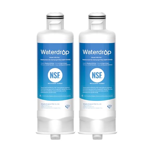 Waterdrop DA97-17376B Replacement for Samsung® HAF-QIN/EXP, DA97-08006C, RF28R7201SR, RF28R7351SG, WD-F45, Refrigerator Water Filter, 2 Filters 2 Basic