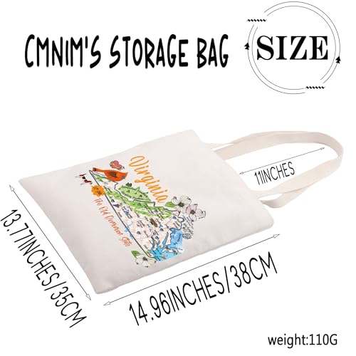 Bolso tipo tote CMNIM Virginia State - Souvenir de viaje o regalo para mudanza o bienvenida a Virginia miniatura 5