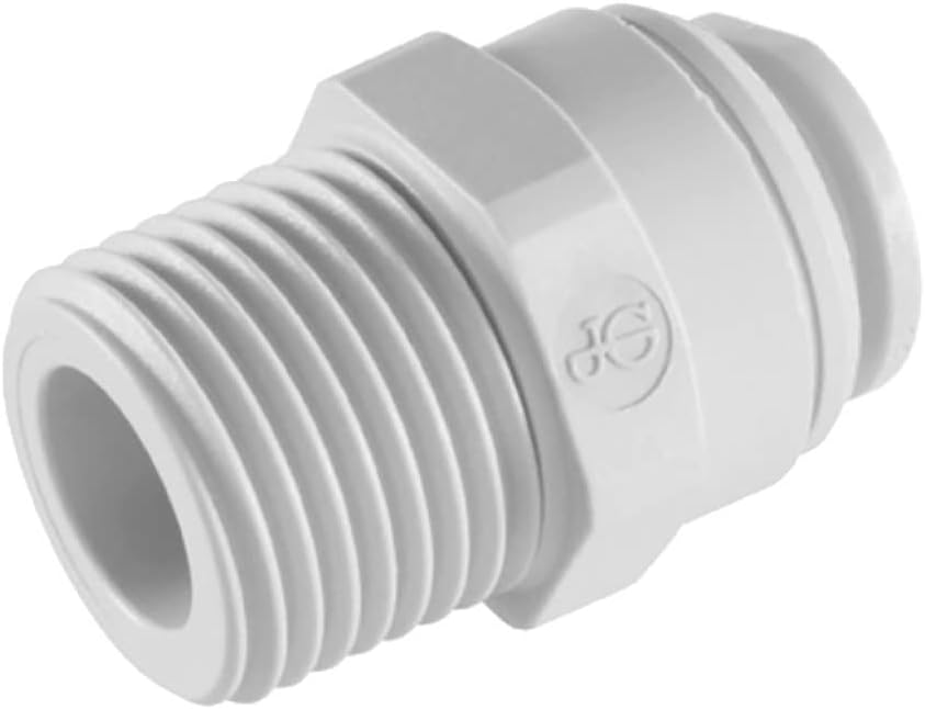 IPW Industries Inc-John Guest ((10) x PP010823W)- Polypropylene Male Connector Quick Connect Fitting - 1/4" OD / 3/8" NPT/Pack of 10