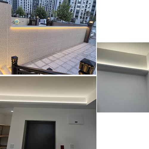 Corniche de plafond LED à diffusion indirecte avec profilé alu encastrable de 7 mètres - 7