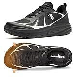 Picture of Women's Orthopedic Diabetic Wide Width Toe Box Tennis Shoes: Arch Support Arthritis Plantar Fasciitis Orthotic Hammer Toes Road Running Shoes, High Instep Travel Shopping Sneakers Black Size 7.5