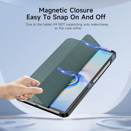 Image of YRH for Samsung A9 / A11 Tablet Case 8.7 inch, Slim Light Stand PU Lether Cover for Galaxy Tab A9 / A11 Tablet Case, Dark Green