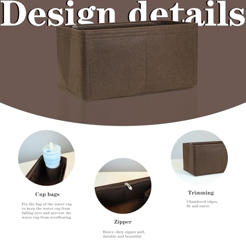 Lckaey Purse Inserts for Speedy 35 Organizer Insert, for monogram bag, HandBag protective insert Tote Bag and hand bag protector, organizer insert 1083Coffee-XL - Thumbnail 5