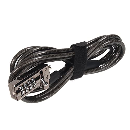 Candado de seguridad para portátil con código de 4 dígitos y cable anticorte ajustable 4