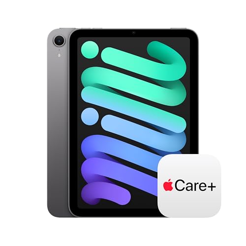 Image of Apple iPad mini (A17 Pro): Apple Intelligence, 8.3-inch Liquid Retina Display, 128GB, Wi-Fi 6E, 12MP Front /12MP Back Camera, Touch ID, All-Day Battery Life with AppleCare+ (2 Years) - Space Gray