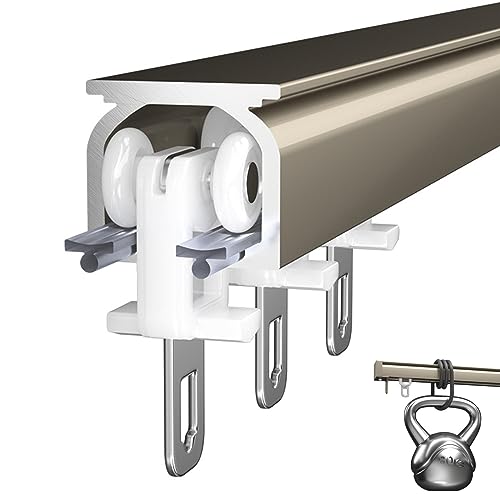 Riel de aluminio champán con rodillos silenciosos para techos elegantes 2