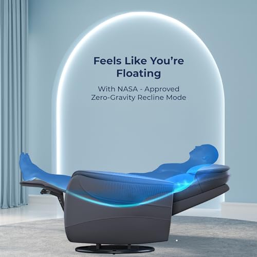 Image of The Sleep Company Luxe Pro Massager Motorised Recliner Sofa| Deep Kneading Rollers| Zero-Gravity Motorized Recline | Revolve Upto 270⁰ | Leatherette Upholstery | Grey | Free Installation