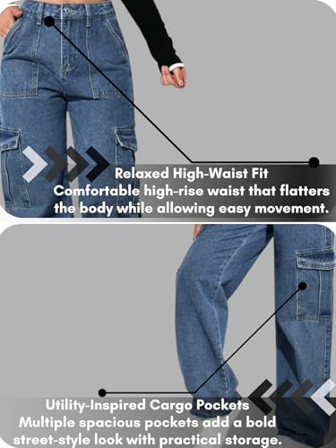 Image of GRECIILOOKS Women Jeans for Women | Jeans Pant for Women | Baggy Jeans for Women | Women Jeans | Baggy Jeans for Women High Waist | Bell Bottom Jeans for Women