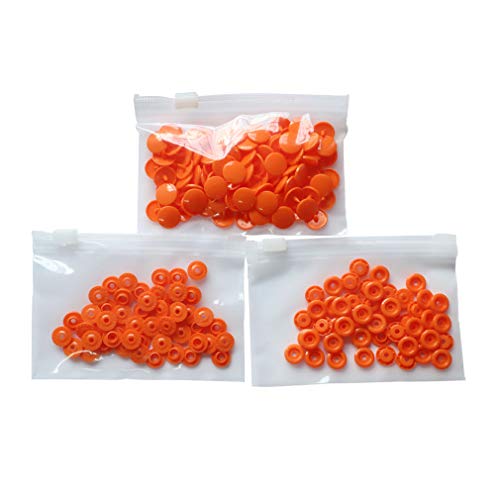 Tusrai Orange Plastic Snap Button Size 20 100Sets Sew On Plastic Snap Fasteners For Clothing Glossy T5 Round -B55 #TOP3