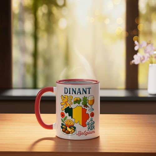 Taza de Cerámica Dinant Vacation con Bandera de Bélgica miniatura 3
