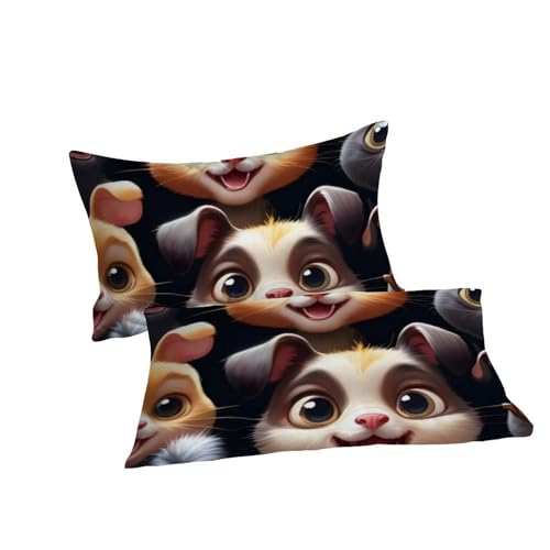 Housse de couette King animaux 3D avec ses taies d'oreiller en microfibre