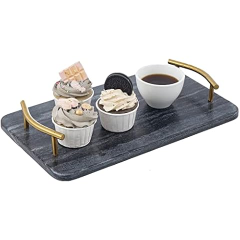 MyGift 14 Inch Marble Serving Tray Cover