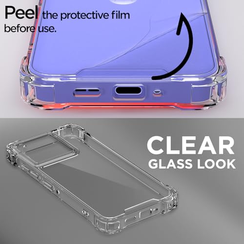 Image of Outlouders Back Cover for Motorola Moto Edge 50 Pro 5G Clear Transparent PC + TPU | Raised Edges | Shockproof Protection Bumper Case (Transparent)