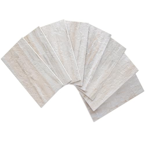 AULIGET 100-Piece Beige Slate Peel and Stick Backsplash Wall Tiles 3 x 6 PVC Faux Stone Stick on Tile for Backsplash Kitchen Bathroom Laundry Room Camper Fireplace