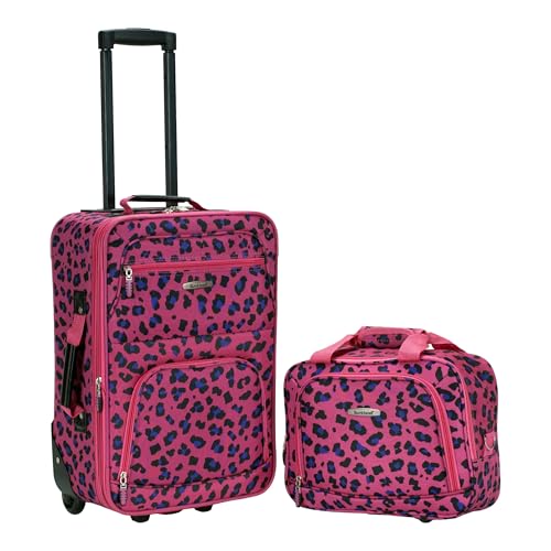 Rockland - Juego De Maletas Adulto Unisex, Magenta Leopard Morado - F102 Rockland - Juego De Maletas Adulto Unisex, Magenta Leopard Morado - F102