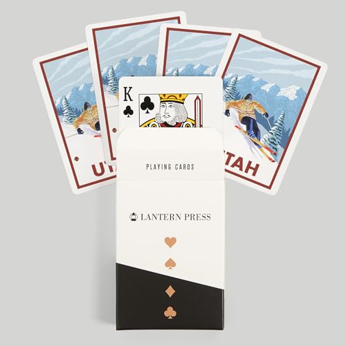 Lantern Press Naipes Póker Utah Downhill Snow Skier 52 cartas miniatura 6