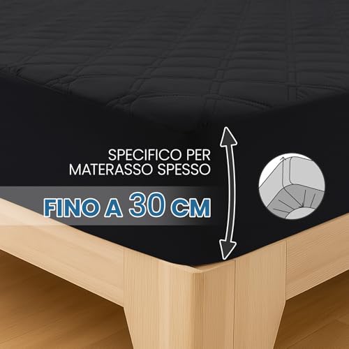 Ystyle rutschfest Matratzenschoner 180x200cm ‑ bis 30cm Höhe, Schwarz – Ansicht 3