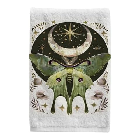 ALAZA Luna Moth Luxury Cotton Hand Towels Cover