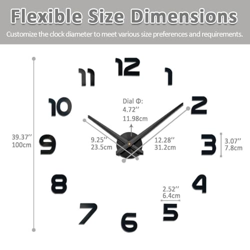 Horloge murale à piles lisible pour grands espaces intérieurs