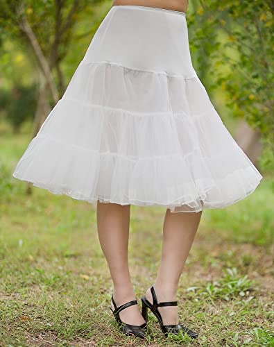 Image of 1950s Vintage Knee Length Crinoline Petticoats For Women Tulle skirts for under dresses 50s Clothing