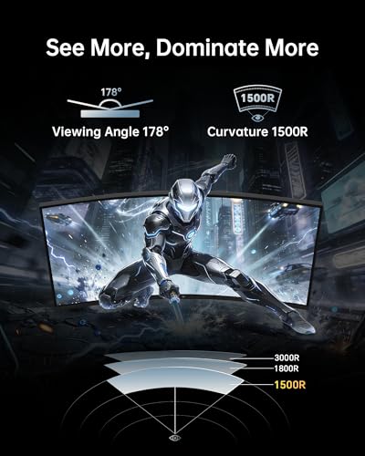 Image of KTC 24 Inch Curved 240Hz Gaming Monitor, FHD 1500R Curved Computer Monitor 1080P, 3000:1 Contrast, Adaptive Sync, HDR, MPRT 1ms, HDMI DisplayPort, Low Blue Light, Tilt, VESA Mount, H24S17P