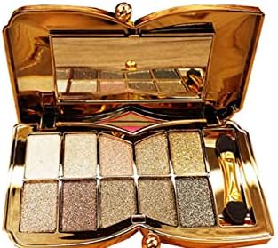 UIFCB Glitter Eyeshadow Palette,10 Colors Sparkle Shimmer Eye Shadow Highly Pigmented Long Lasting Makeup Set Gold (Type 5)