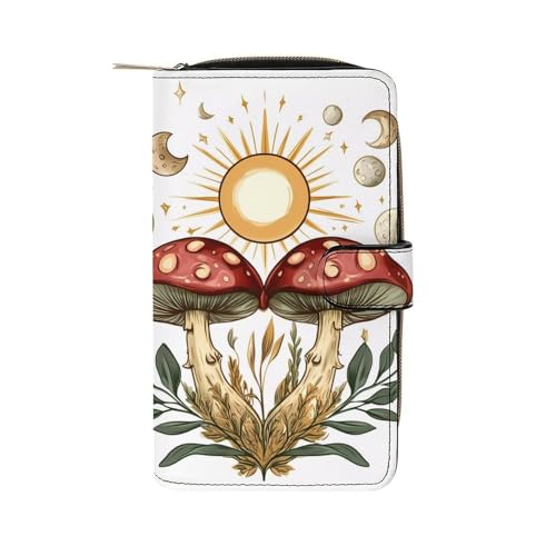 Mushroom Womens PU Leather Wallet Long Purse Clutch Organizer for Office Travel