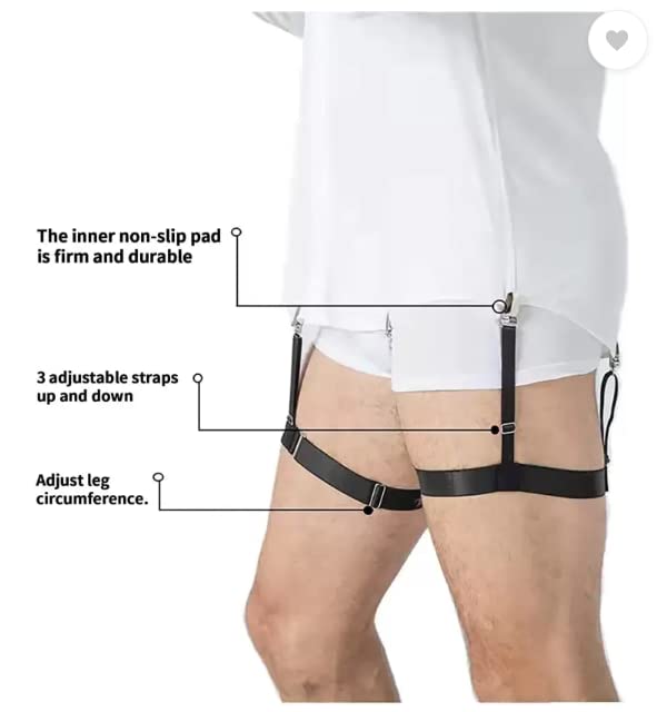 Buy Homvexi Men's Shirt Stays Adjustable Elastic Shirt Tucker Garters