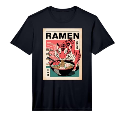 Anime Tiger Manga Kawaii Otaku Neko Japanese Ramen Tiger Performance T-Shirt