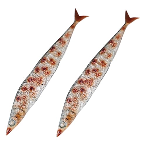 NUOLUX 2個 リアルな人工グリル魚モデル 素材 耐久性と精巧な細部表現 食品 およびキッチンディスプレイ用
