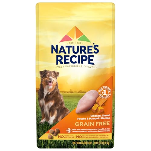 Nature's Recipe Grain Free Chicken, Sweet Potato & Pumpkin Recipe Dry Dog Food, 4 lb. Bag