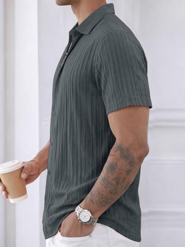 Image of Noble Monk Men's Polyester Regular Fit Solid Casual Shirt |Half Sleeve | |Stylish Shirt