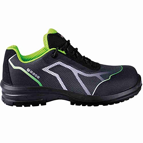 BASE Protection Oren S3 Zapato de Seguridad, Talla: 43, Color: Negro/Verde, B0978BGN43