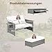 GIANTEX Lounge Möbel Outdoor, Rattan Gartenlounge Set mit Hocker, Gartensofa mit Liegefunktion, Balkon Lounge Set, Doppelliege Outdoor Sofa, Balkonmöbel Sonneninsel Loungebett mit stauraum