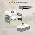 Giantex Rattan Lounge-Set mit Hocker & Liegefunktion