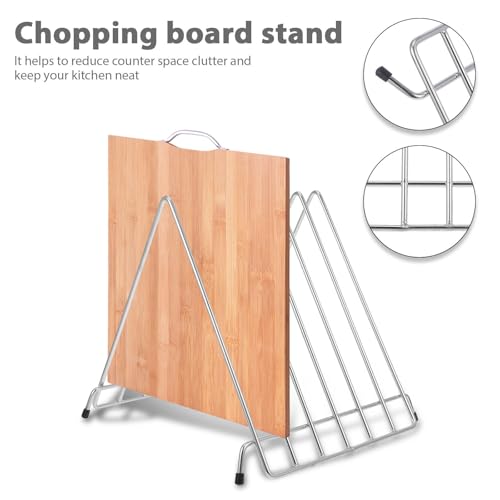 Ibasenice Premium Cutting Board Rack with Open Bottom Layered Design - Durable Stainless Steel for Enhanced Capacity and Resistance - Ideal for Kitchens, Hotels, and Restaurants - Image 3
