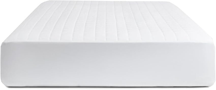 Boll & Branch Mattress Protector - King Size, White Cover - 1 Fitted Protector Included -Padded Fill, Soft, and Breathable - Hypoallergenic and Safe for Sensitive Skin