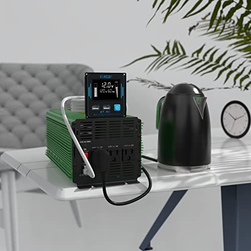 Edecoa 2000 Watt Power Inverter Dc 12V To Ac 110V 120V With Lcd Display And Remote Controller Dual Usb (2000W 12V (Et-Rc Remote)) #TOP6