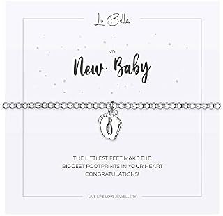 Lu Bella Mummy to be silver bracelets for womens baby shower gifts for mum. Personalised jewellery for the expecting mother during pregnancy. With gift bag from
