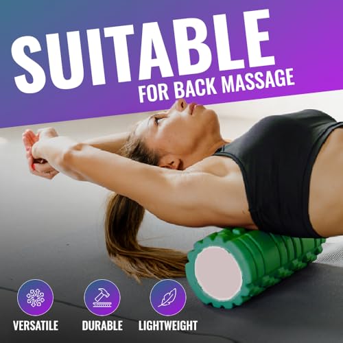 Foam Roller for Deep Tissue Muscle Massage | Fitness Gym Physio | Massage Roller for Legs, Back and Arms | Trigger Point Muscles Therapy | Lightweight | 33x14cm (Green) - Image 5