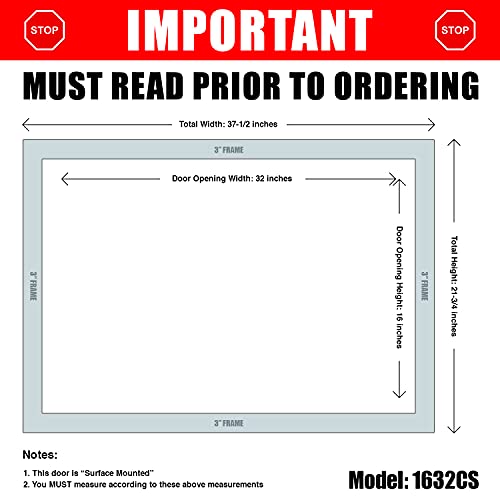 Crawl Space Access Door - Read Instructions Prior To Ordering (Black, For 16" Height X 32" Width Openings) #TOP1