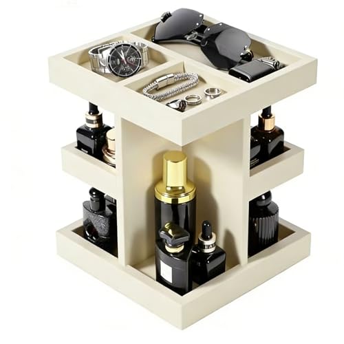 Organiseur de maquillage en bois noble multi-compartiments