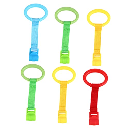 UPKOCH Nursery Pull Rings 6pcs Baby Bed Hand Rings Learning Stand up Assists Infants' Toys
