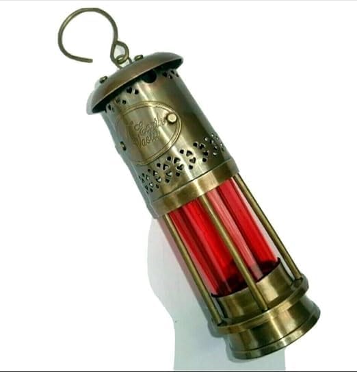 Minor Lamp Marine Oil Lantern Lamp Antique Brass Ship Minor Lamp for Home - 10" Nautical Brass Lantern Steampunk Table Oil lamp.