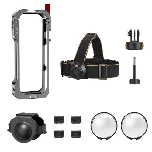 Flymile�p Insta360 X5�p�P�[�W�p���^�� �J�����A�N�Z�T���[ �V���R�������Y�J�o�[�p�A���~�ی�P�[�X �t���[���p���@�\ �������i(With Headband)