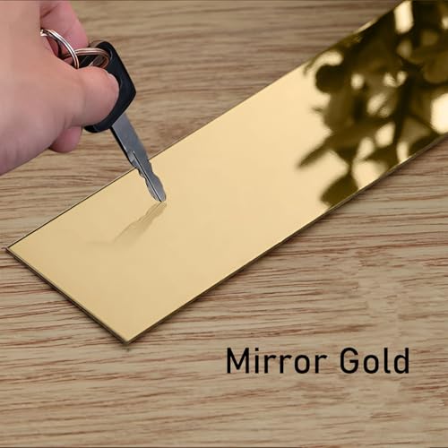Image of VOLO Stainless Steel 5 Meter Mirror Finish Weather Strip - Waterproof Self-Adhesive Tape for Tile Gap, Wall, Cabinet, Kitchen & Floor - Peel & Stick Adhesive Strip (GOLD, 30MM (1.2 INCH))