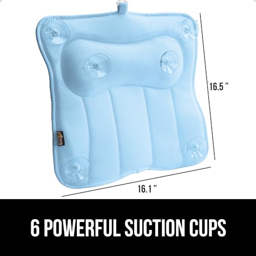 image for GORILLA GRIP Mesh Bath Pillow for Tub, 6 Powerful Suction Cups, Oversi